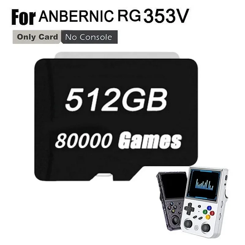 For ANBERNIC RG353V RG353VS TF Card Preloaded Games Memory Card 512G100K Games Retro Handheld Game card PSP PS1 DC SS NDS