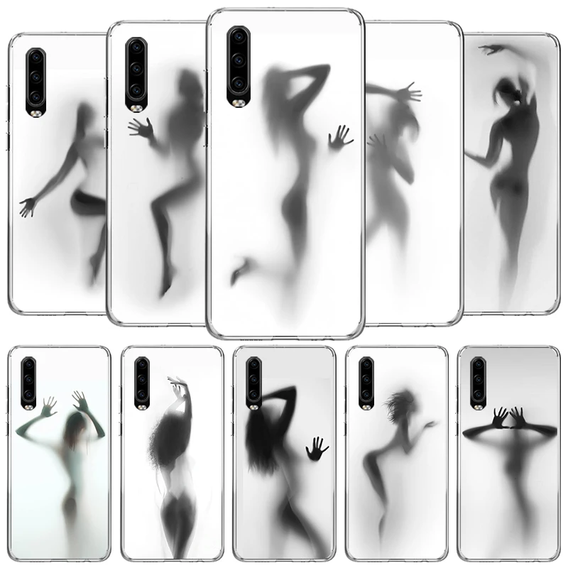 Woman Silhouettes Sexy Lady Girl Cover Phone Case For Huawei P40 P30 P20 P10 Lite Mate 20 10 Pro P Smart Z Y5 Y6 Y7 Y9S Soft Fun