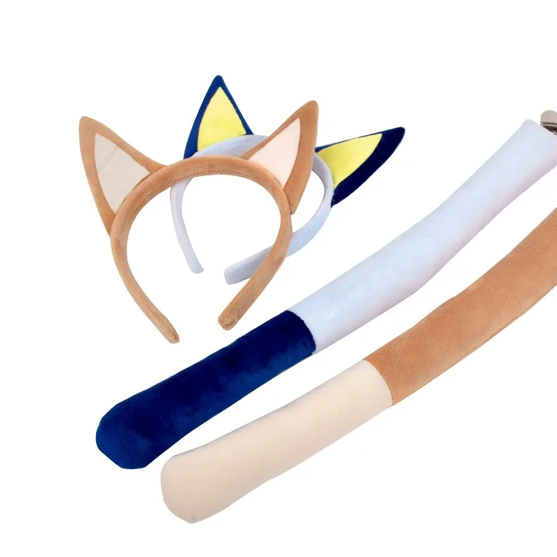 

Детский костюм Блуи: милый мультяшный аниме-аксессуар с ушками и хвостом, повязка на голову, украшение для косплея, подарок на день рождения