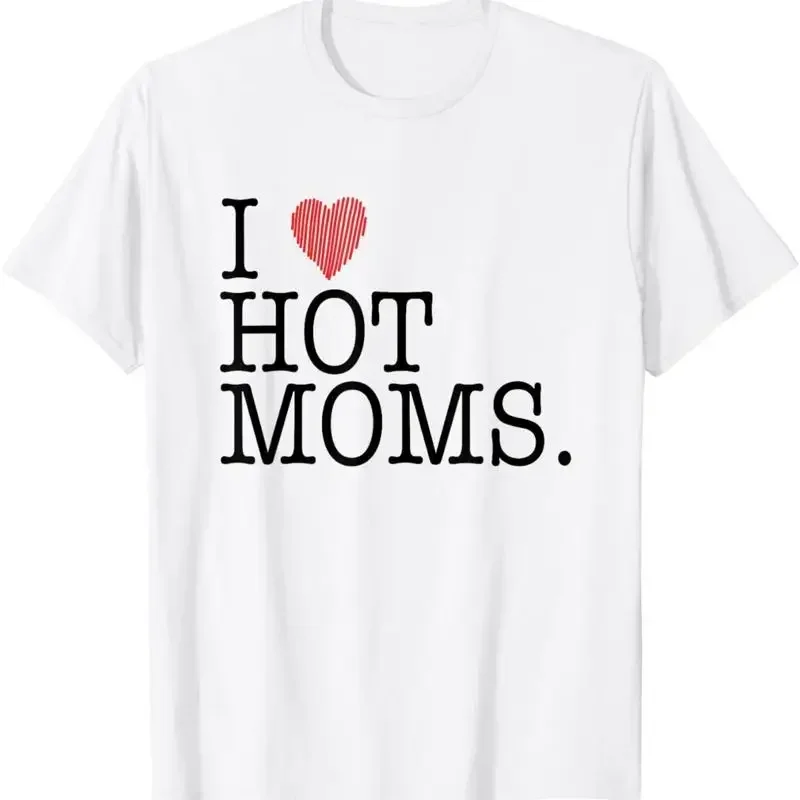 Mother Red Heart I Love Hot Moms T Shirt
