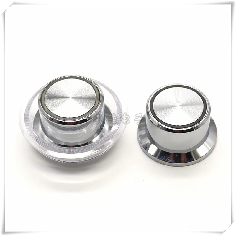 2PCS 30*16MM Electric Degree Silver knob Light Guide Potentiometer knob light-transmitting Knob Cap With Transparent Lamp Cup