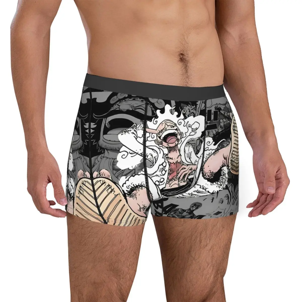 남자 Luffy Gear 원피스 복서 재미 있은 속옷 복서 팬티