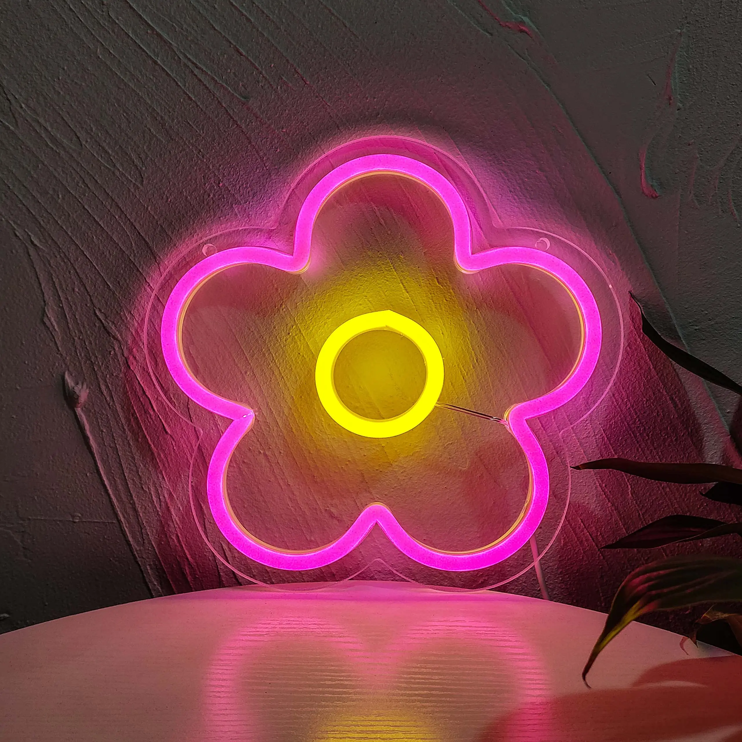 Flower Neon Sign Led Light Custom Signs Shop Bar Club Wedding Party Kids Teen Room Wall Decoration Bright Acrylic Decor Light