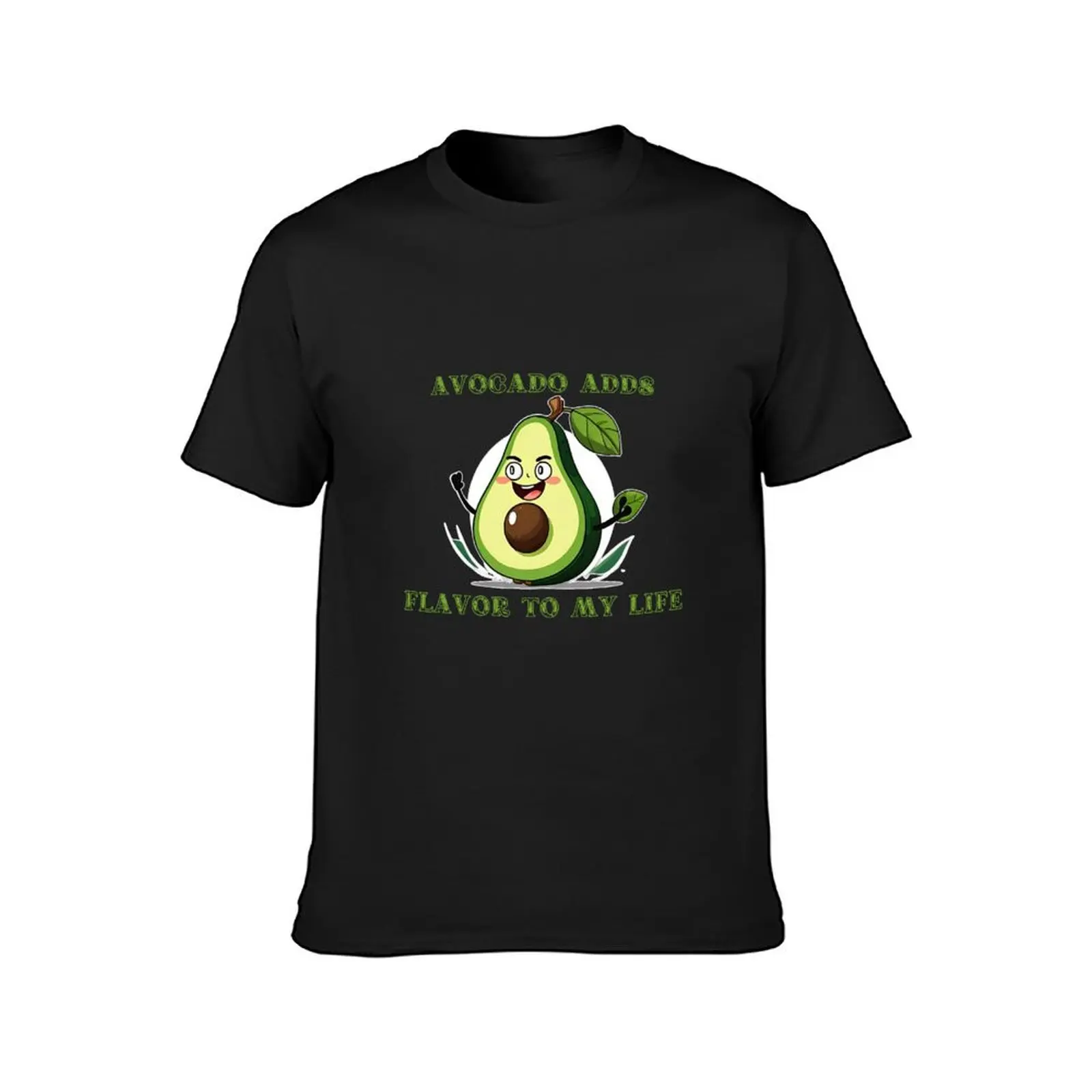 Happy Avocado Avocado adds flavor to my life T-Shirt oversizeds blanks mens graphic t-shirts anime