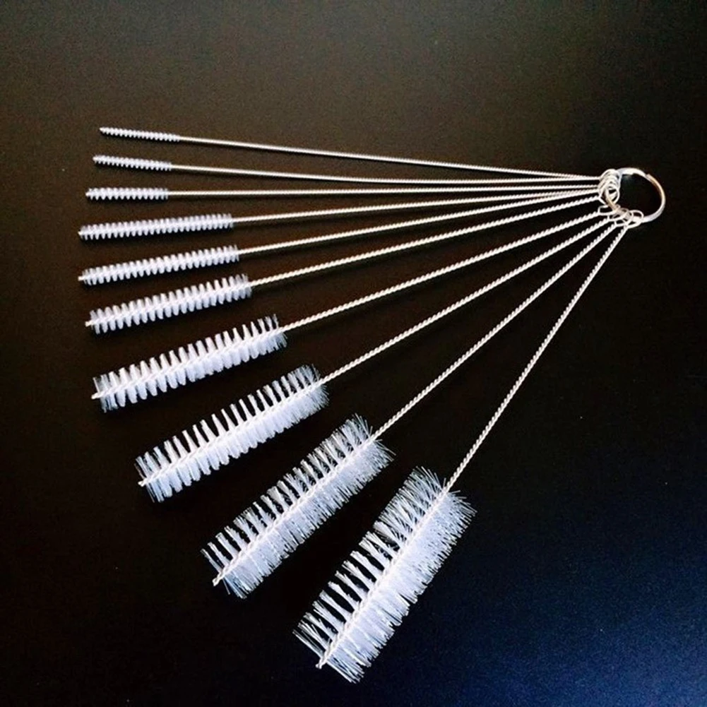 Bottle Cleaning Brushes Set Tube Straw Brush Nylon Bottle Pipe Cleaner Small Coffee Machine Cleaning Brush Kitchen Accessories