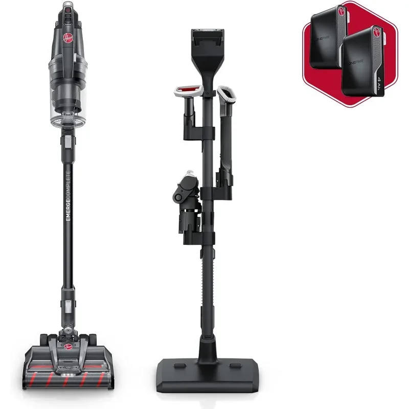 QWHoovver ONEPWR WindTunnel Emerge Complete Cordless Lightweight Stick Vacuum with All-Terrain Dual Brush Roll,2 Batteries Inclu