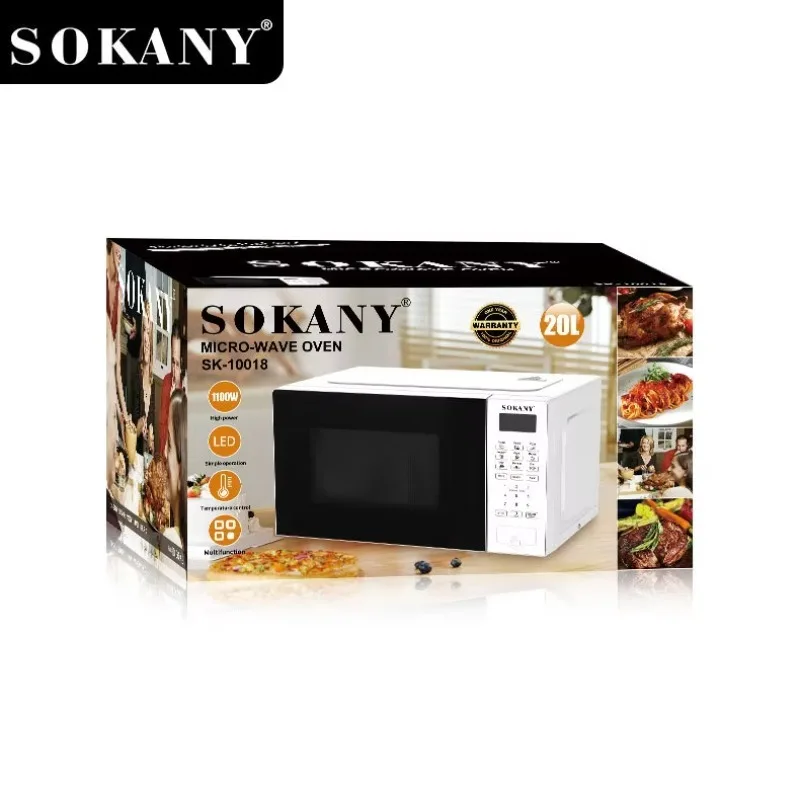 Sokany 10018 Premium  Microwave Oven 20l White With Grill Electric Stainless Steel Housing  Appliances