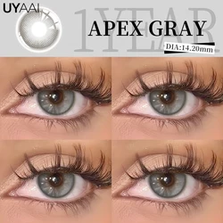 UYAAI 1 Pair Colored Contact Lenses for Eyes New Purple Lenses Cosmetics Blue Eye Lenses Color Natural Gray Lenses y2k Colorcon