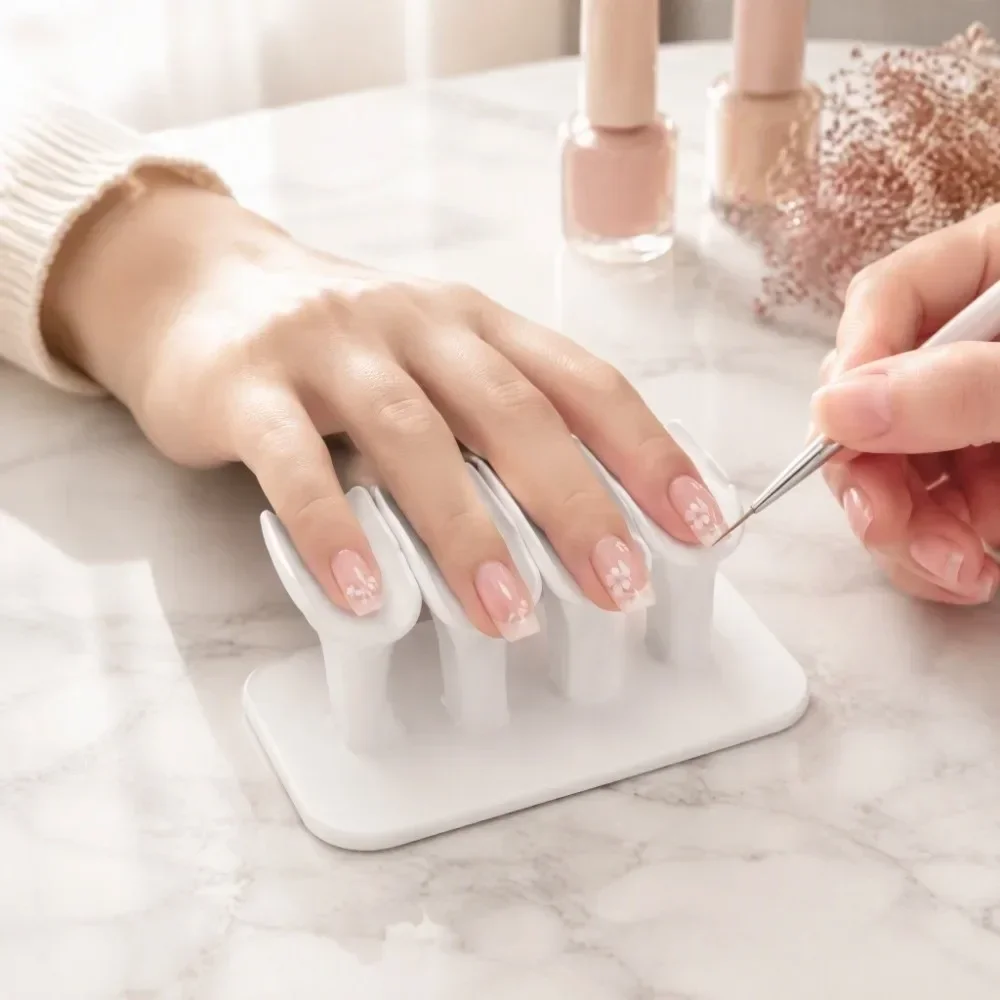 Four-Slot Nail Finger Support Stand Stable Base Non-Slip Nail Hand Pillow Finger Separator Ergonomic