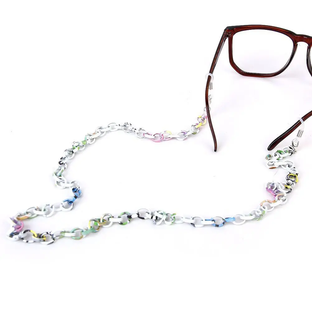 

Алюминиевая цепочка для очков 70 см, разноцветная, нескользящая, с регулируемыми резиновыми наконечниками, металлическими спиралями, модный шейный ремешок