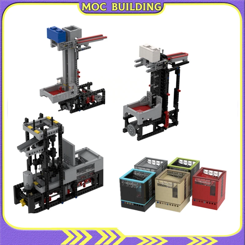 GBC Chain Lift Ball Bin Stepper Stepper Module MOCbuilding Blocks DIY Assembly Bricks Toy Gift