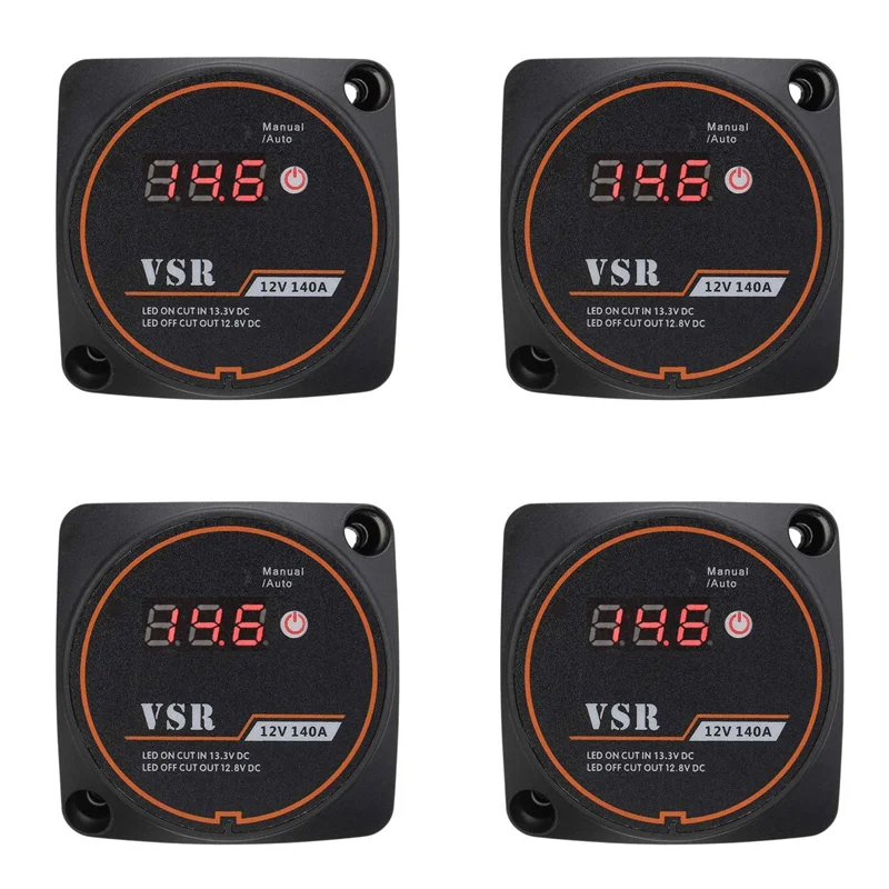 

4X чувствительное к напряжению реле с разделенной зарядкой цифровой дисплей VSR 12 В 140 А для автомобиля RV яхта умный изолятор заряда батареи