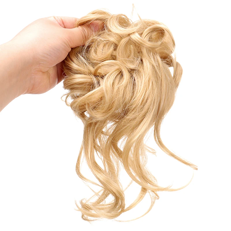 Synthetic Claw Clip-on  Hair Bun Chignon Messy Curly Hair Wigs Fake Hair Pieces For Women Hairpins Black Gold Hair Extensions