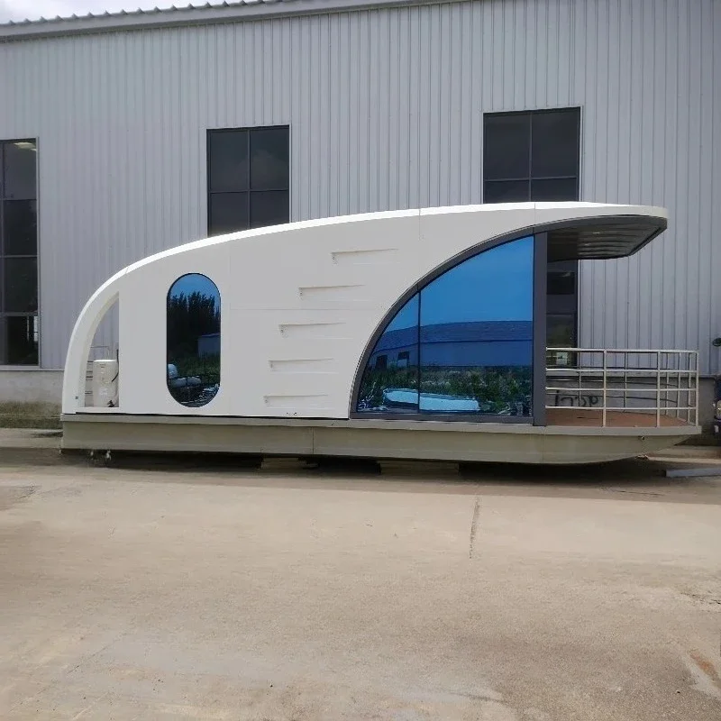 

Eco-Pod Water Cabin Expandable Steel Sandwich Panel Houseboat Waterproof Floating House School Living Room Bedroom Mall