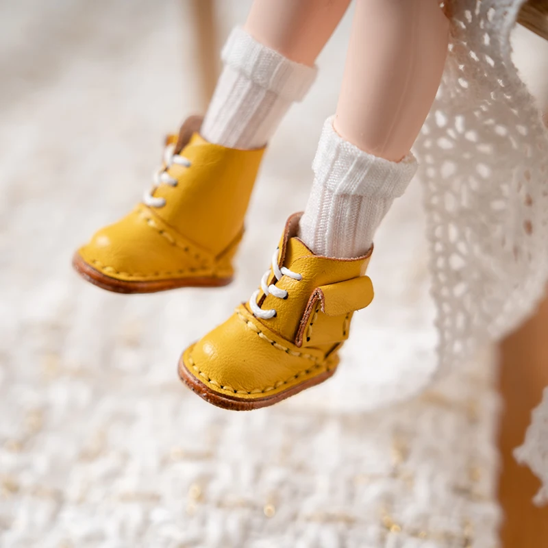 Nuevos zapatos de muñeca Blyth, Mini zapatos de cuero, botas altas con cordones, adecuados para Ob24, Ob22, Azones, Ymy, Licca, accesorios para muñecas Bjd, juguete