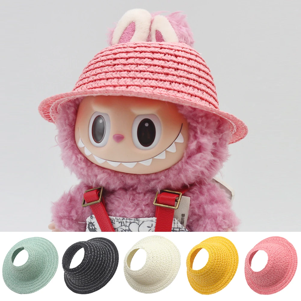 17cm Mini Plush Doll'S Clothes Outfit Accessories For Korea Kpop Exo Labubu Idol empty top straw hat Clothing Gift