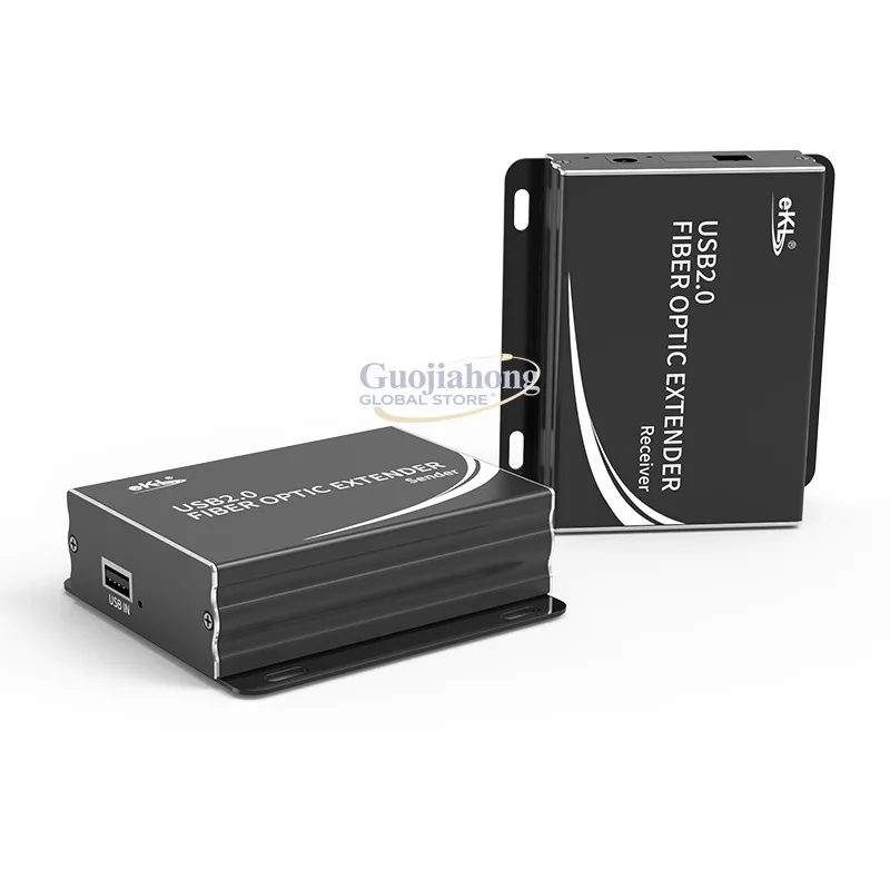

eKL-UF01 USB 2.0 Оптоволоконный удлинитель 10 км, 4 порта с USB-хабом, оптоволоконный интерфейс SC