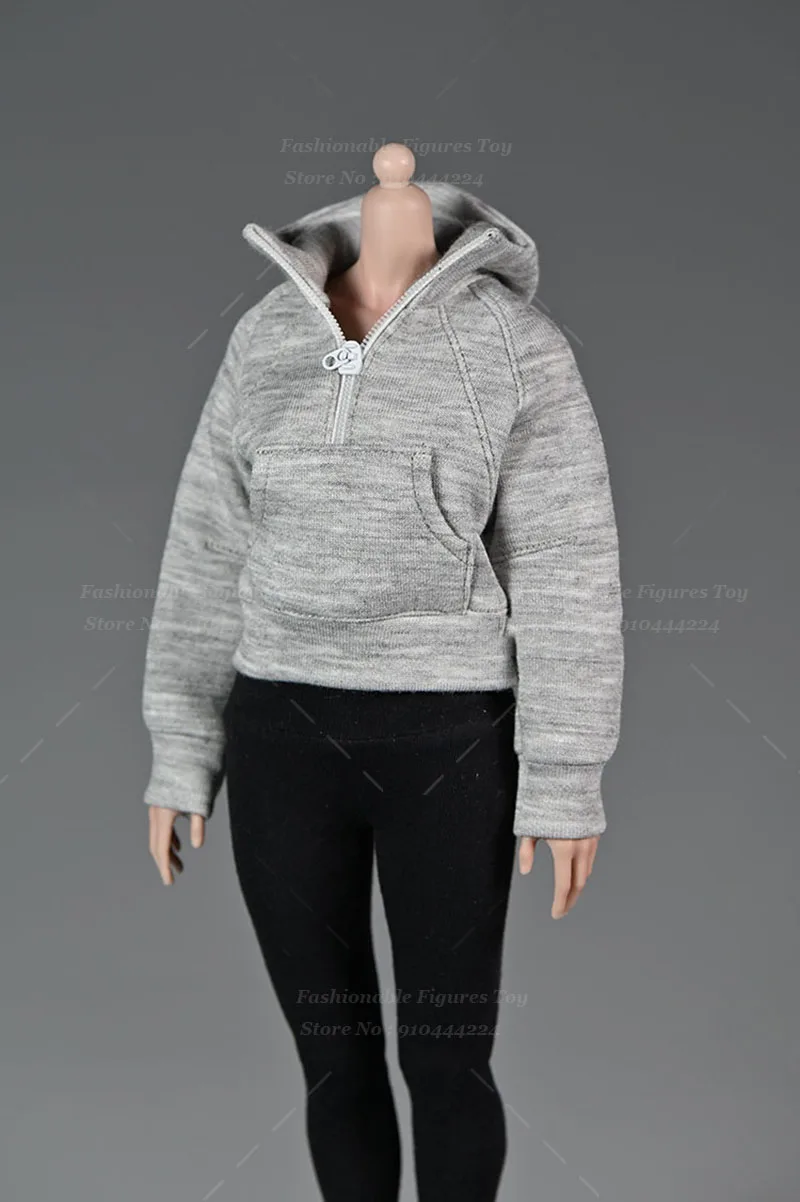 1/6 Vrouwen Soldaat Trui Korte Lange Mouwen Halve Rits Hoodie Stad Meisjes Sport Tops Poppen Accessoire Voor 12 ''Action Figure