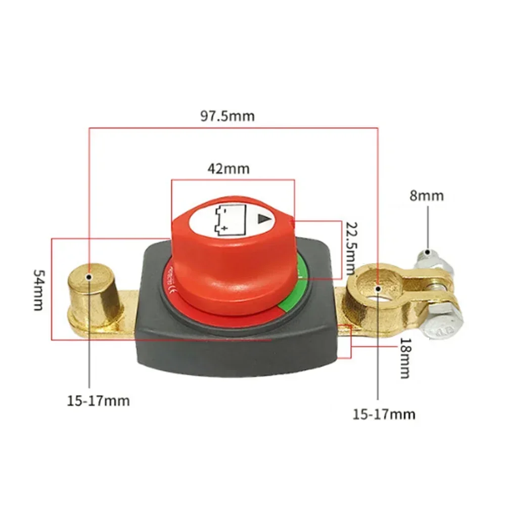 On/Off 275A Top Post Battery Disconnect Switch 12-48V Waterproof Heavy-Duty Marine Battery Switch For Car Vehicle RV And Boat