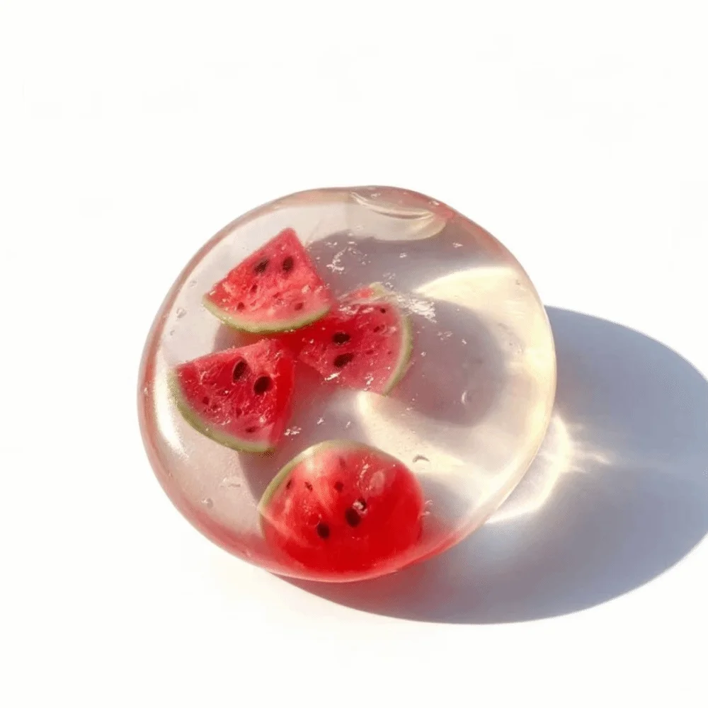 Strawberry Coconut Oil Squishy Ball Watermelon Orange Fruit Coconut Balls Squeeze Slow Rising Clear Jelly Squishy Pearl Squishy