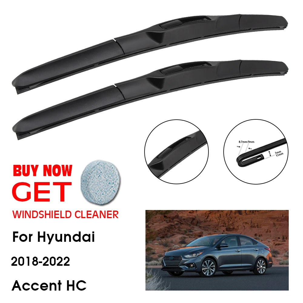 

Car Wiper Blade For Hyundai Accent HC 24"+16" 2018-2022 Front Window Washer Windscreen Windshield Wipers Blades Accessories