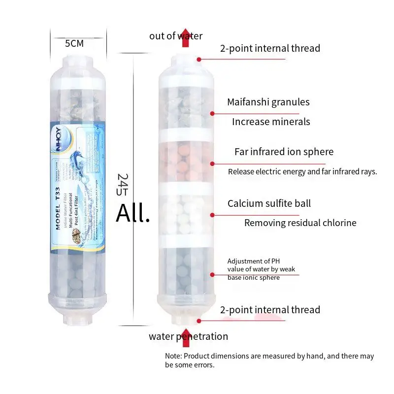 Mineraliserende Zwakke Alkalische Maifan Steen Meertraps Filterpatronen Mit Ver Infrarood Stralen Filter Ph/Calcium Met 2 Stuks Connector