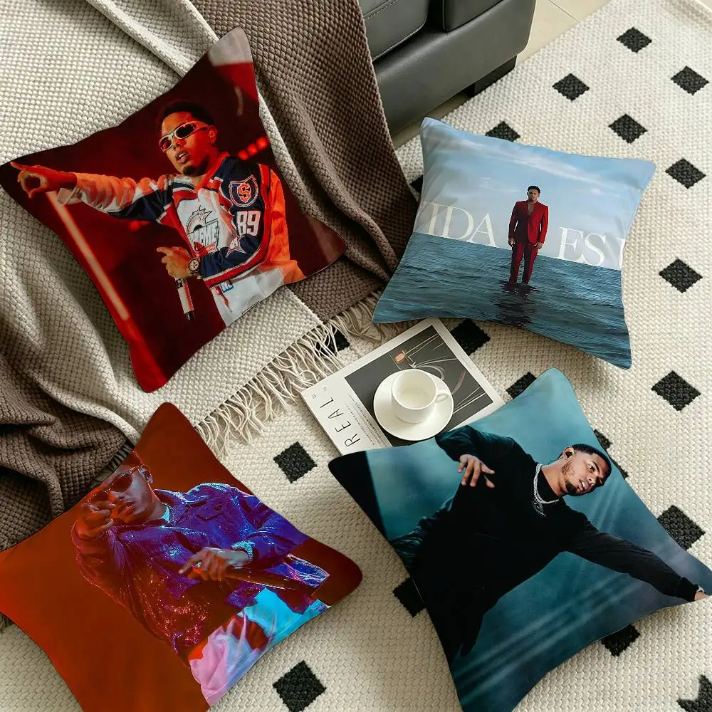 Pop Singer Star M-Myke Towers Maple Design Cushion Cover Happy Autumn Harvest decor Holiday Decorati Pillow Cover
