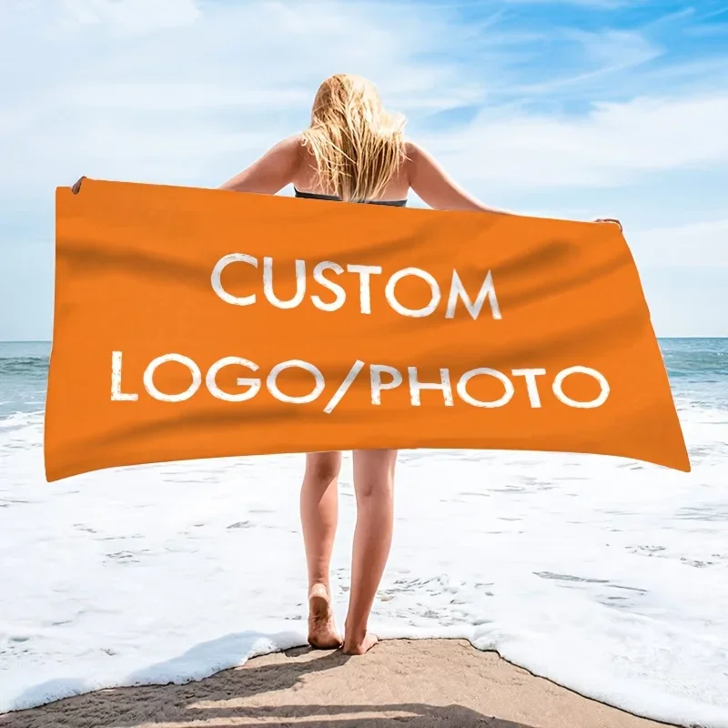 Personalized Beach  Custom Photos/Logo Microfiber  Thin Quick Dry Absorbent for Beach Swimming Yoga Bath Sports