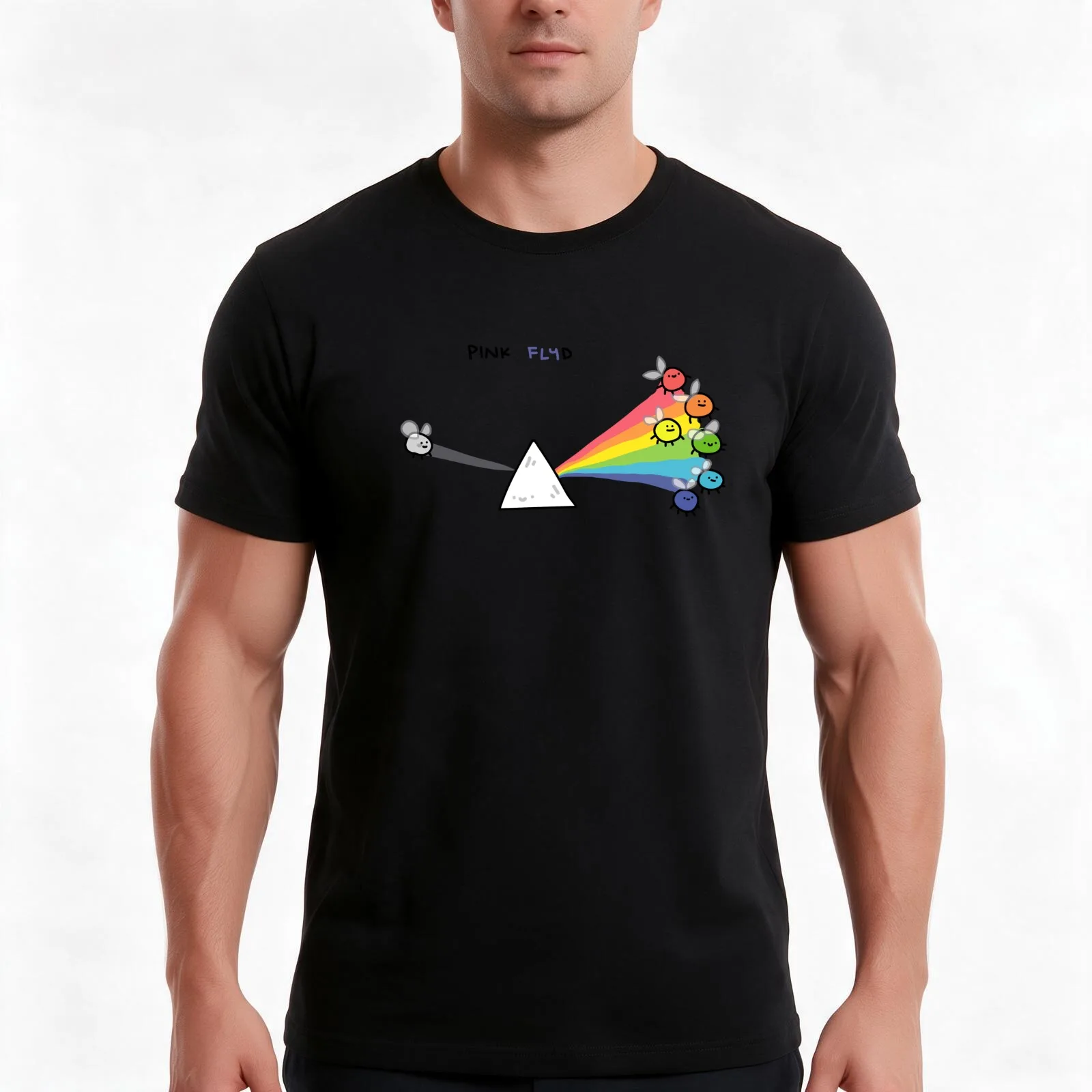 prism flies T-Shirt, Cool Short Sleeve T Shirt, Loose Casual Summer Unisex Top