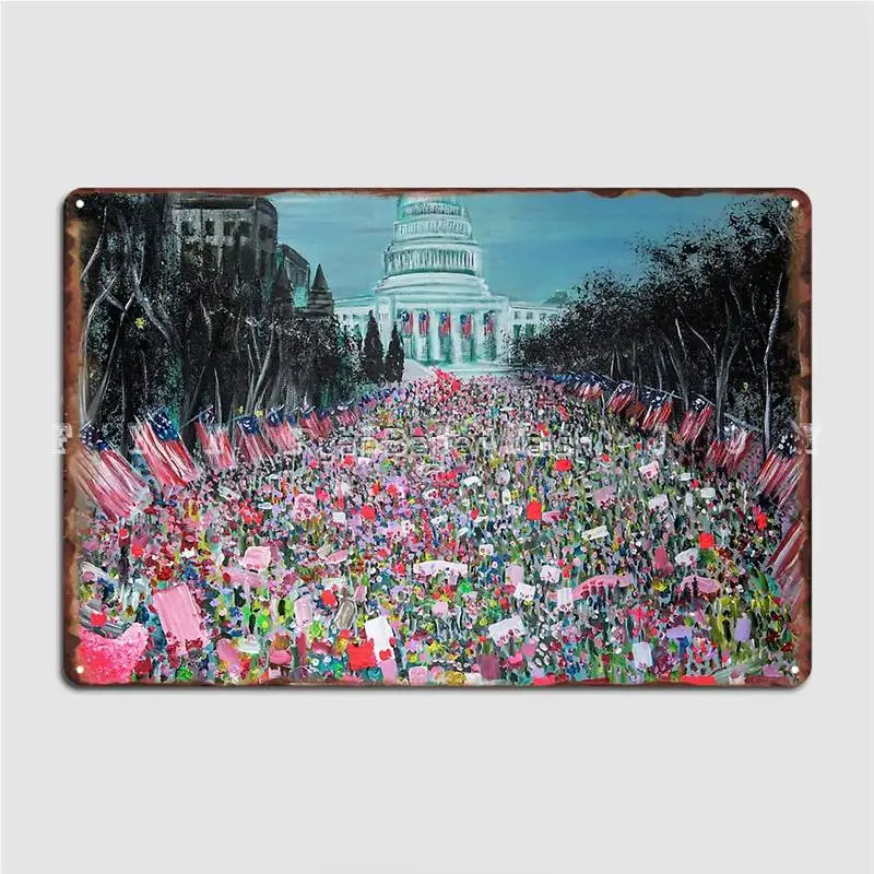 Women's March On Washington Poster Metal Plaque Wall Pub Party Classic Plaques Tin Sign Poster