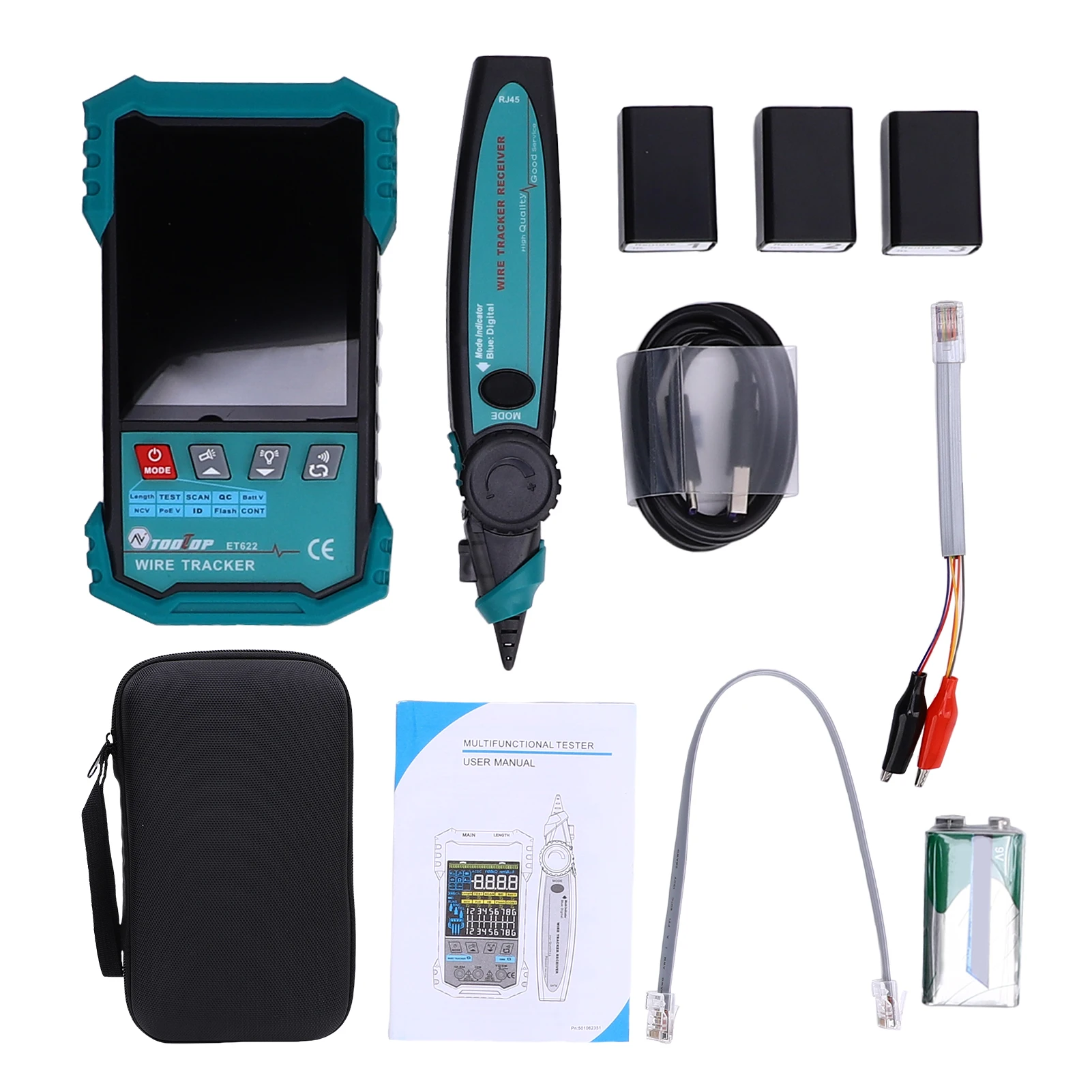 Network Cable Tester Matching POE Voltage Detection Ethernet Internet Maintenance Wire Tracker Port Indicator LAN Testing Kit
