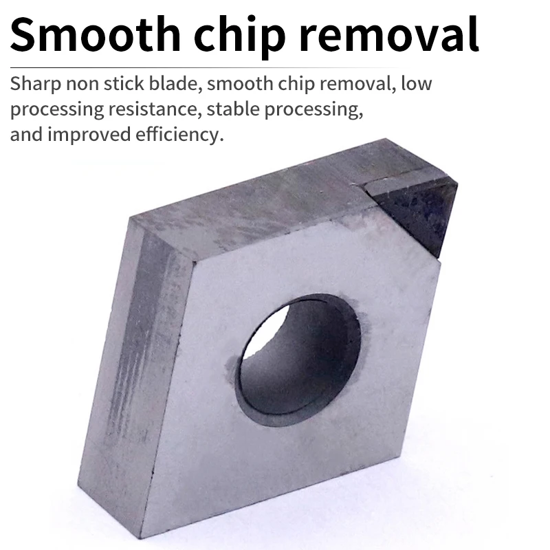 Sisipan Pemotong Aluminium Khusus Tembaga VOKET Diamond CNMG120402 PCD, Alat Pemotong Baja yang Diperkuat dengan CBN dan Diolah dengan Panas