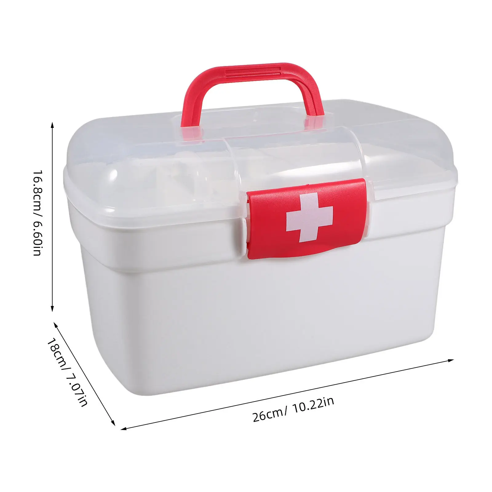 

Portable Medical Storage Box with Handle Plastic Compact Emergency Medicine Organizer Case for Home Office Travel