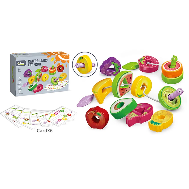 Babyspeelgoed Vorm Kleurensorteerder, Fruit Veterkralen Voor Vroeg Leren Fijne Motoriek Training, Verjaardagscadeaus 3-5 Jaar Oud