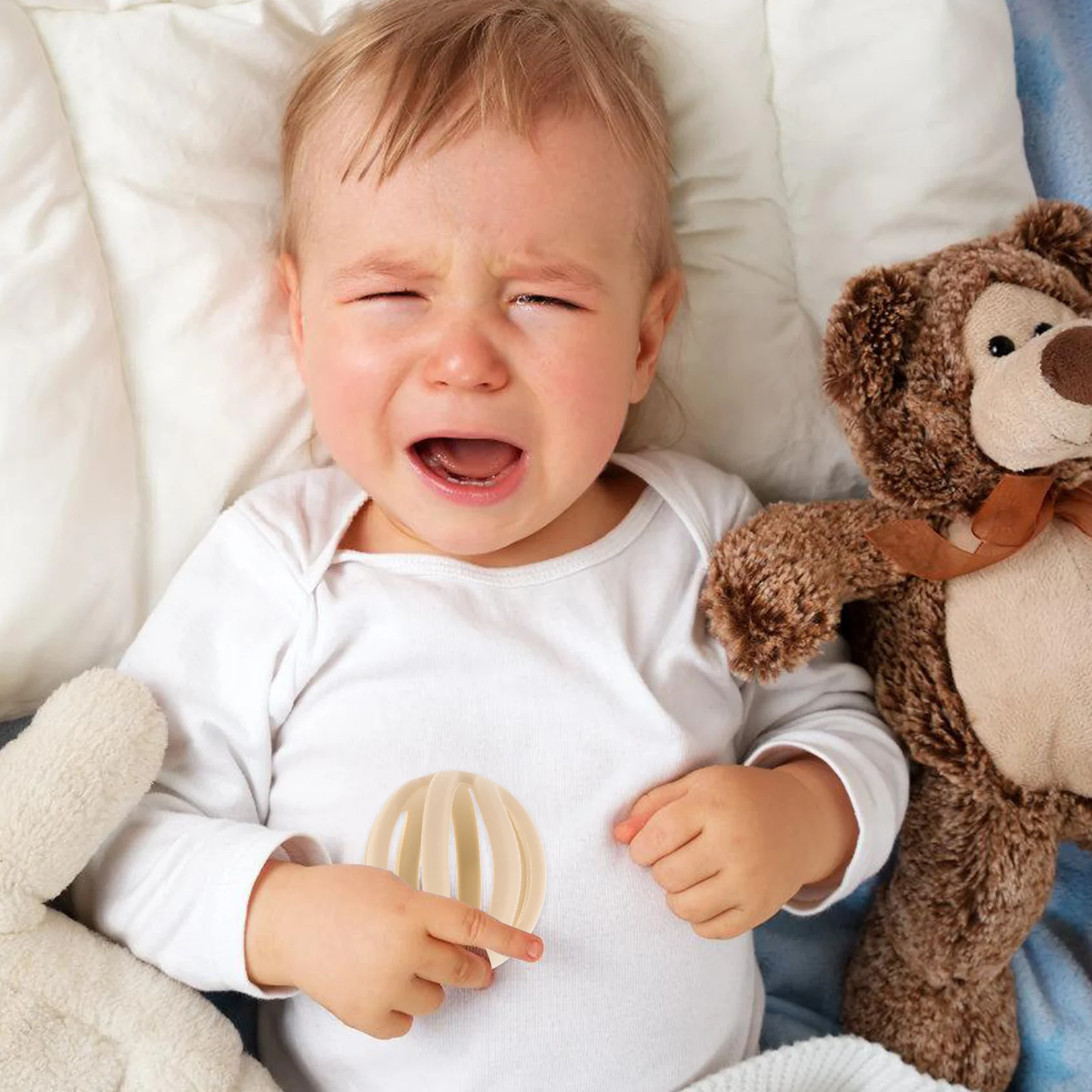 كرة استيعاب التنمية الحسية للأطفال من السيليكون قابلة للمضغ وقبضة يد تعليمية مبكرة للأطفال الصغار والمهارات الحركية للرضع