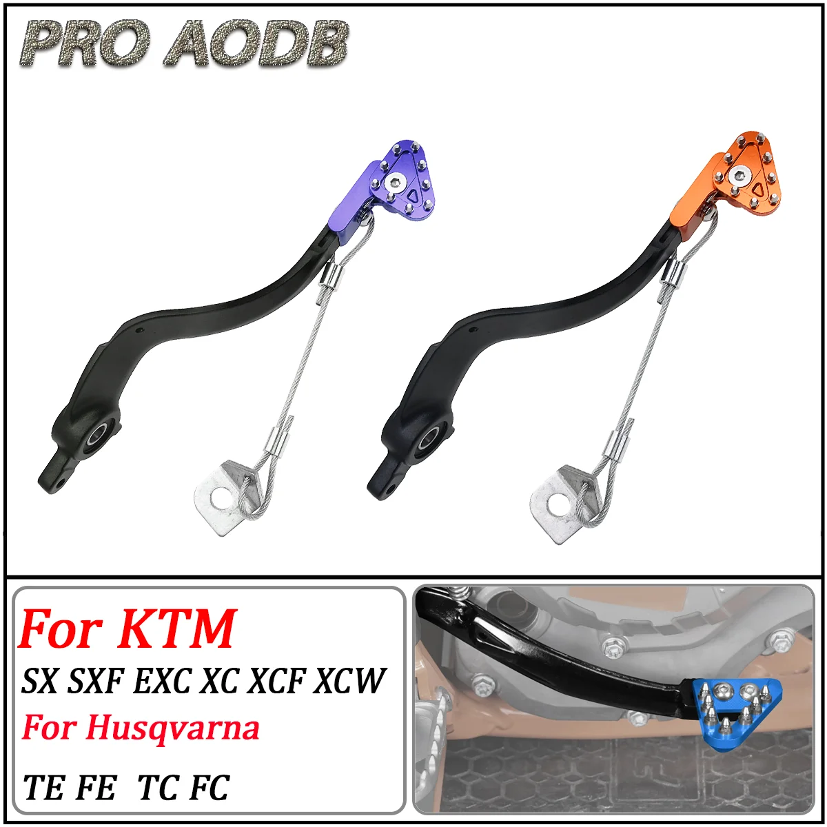 

For KTM EXC SX SXF XC XCF XCW XCF-W SX EXCF 125- 300 350 400 450 500 530 Moto Accessories Forged Aluminum Brake Pedal Lever Kit