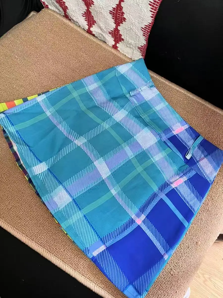 2025 Primavera Estate Nuovo Design di Moda Plaid Contrasto Y2K Gonna Corta a Vita Alta Giappone Popolare Mezza Gonna Gonna Pantaloni da Donna