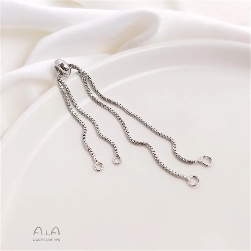 Pulseira de caixa de ouro 14k18k versão coreana com contas de silicone ajustáveis diy corrente de extensão suspensa dupla acessórios de joias