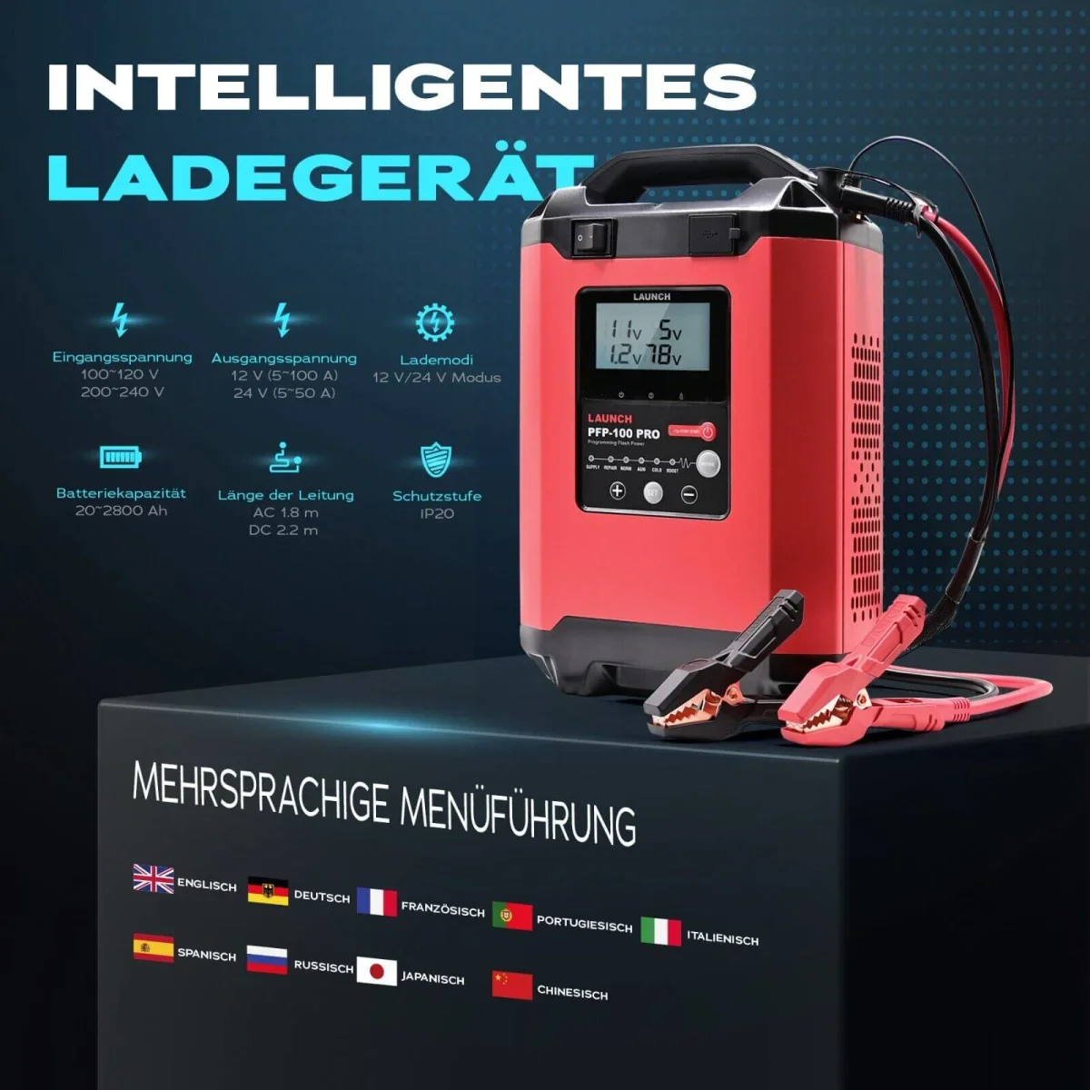 Launch 24V/12VPFP-100 PRO Auto Voltage Stabilizer Vehicle ECU programming Battery Charger ECU Programming Flash Power