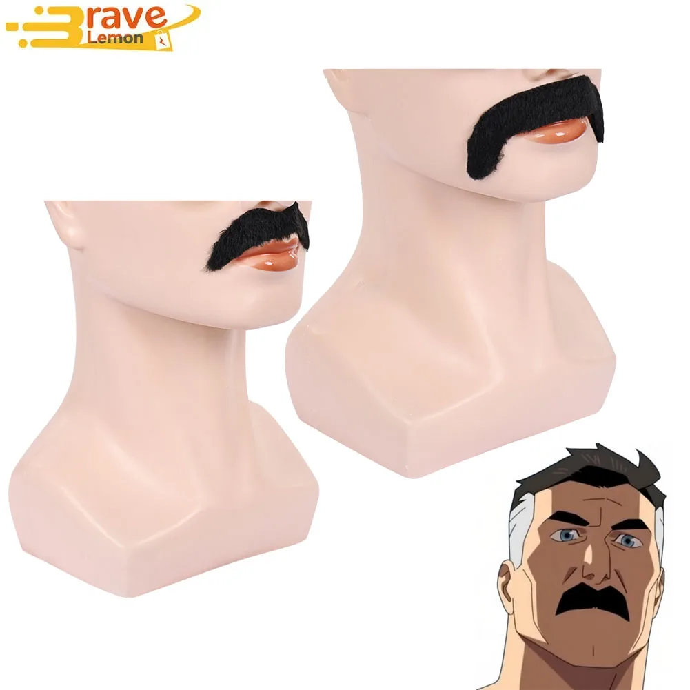 Barba de Cosplay Omni Man, Bigote Falso de Mark Grayson, Accesorios de Disfraz de Anime Invencible para Hombres Adultos, Halloween, Carnaval