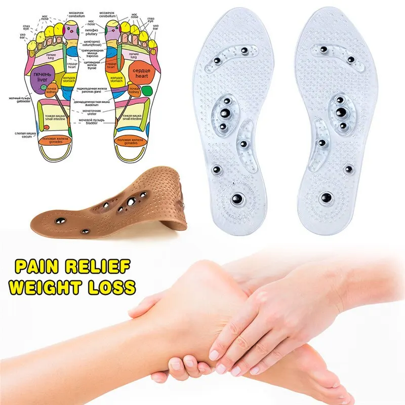 1Pair Silicone Orthopedic Massage Insoles for Men Women Slimming Breathable Running Shoes Cushion Feet Care Sport Insoles