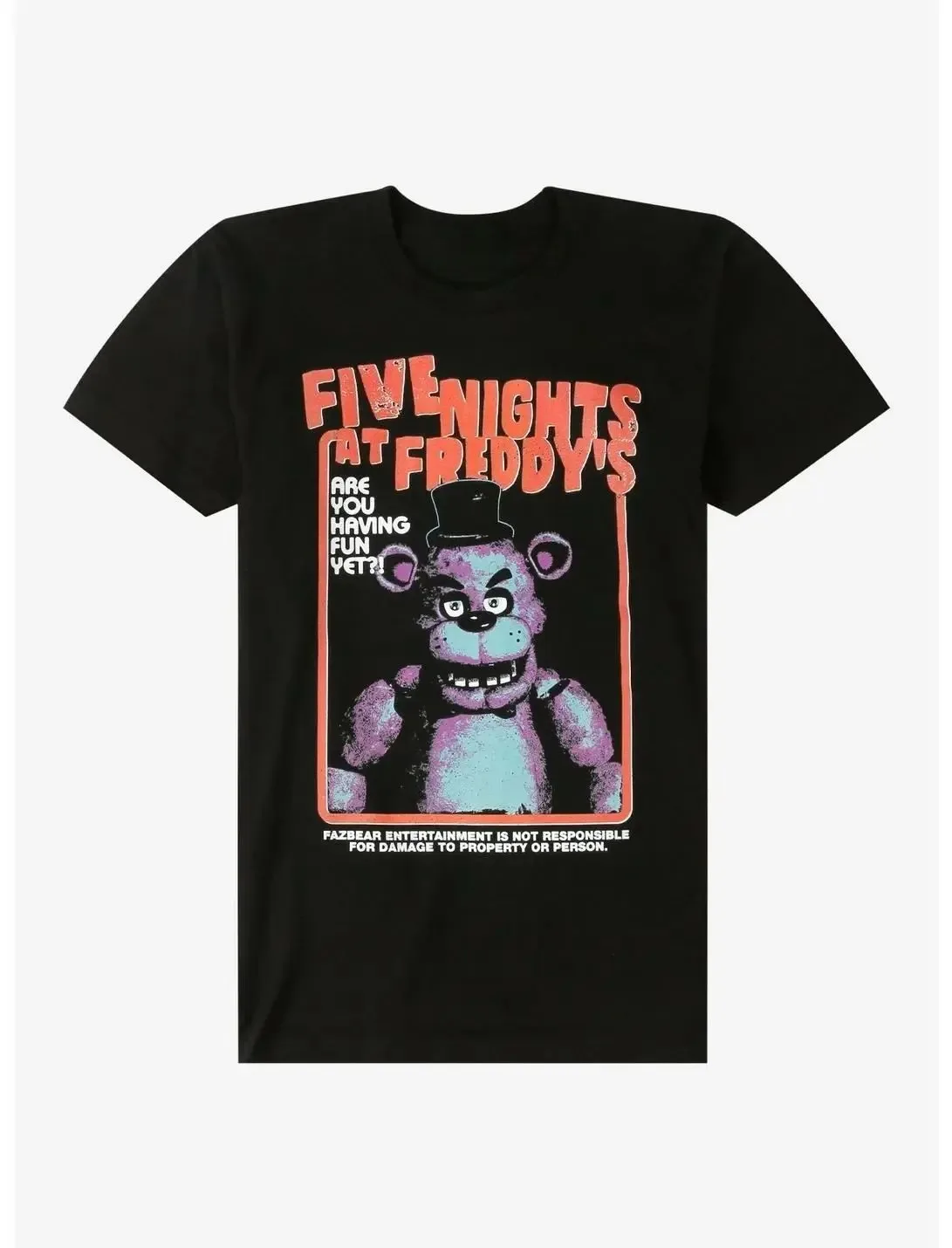 Five Nights at Freddy's T-Shirt – Klassisches Animatronic Crew Grafik-T-Shirt für FNAF-Fans, schwarzes Baumwoll-Oberteil für Männer und Jugendliche – Detail 7