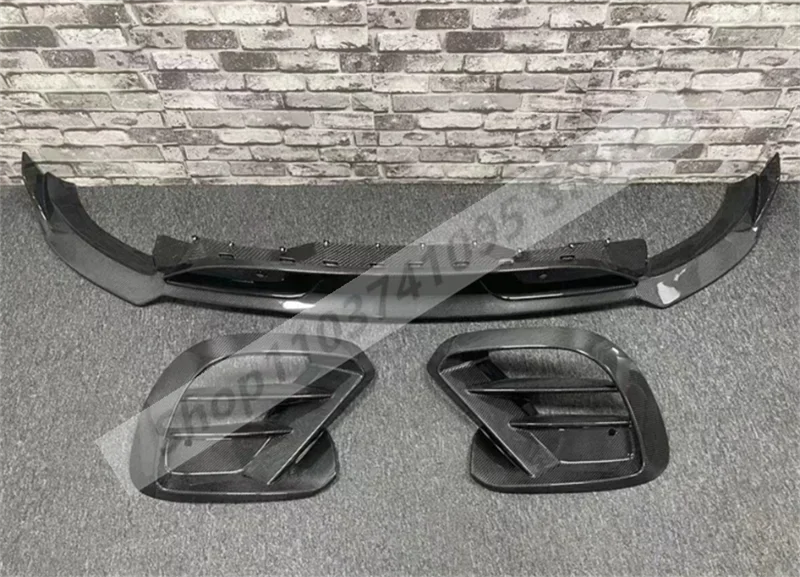 Carbon Fiber Front Bumper Lip Spoiler Splitters Vent Air Aprons Cover For Benz GLE SUV / Coupe C167/W167 GLE63 AMG 2019-2023