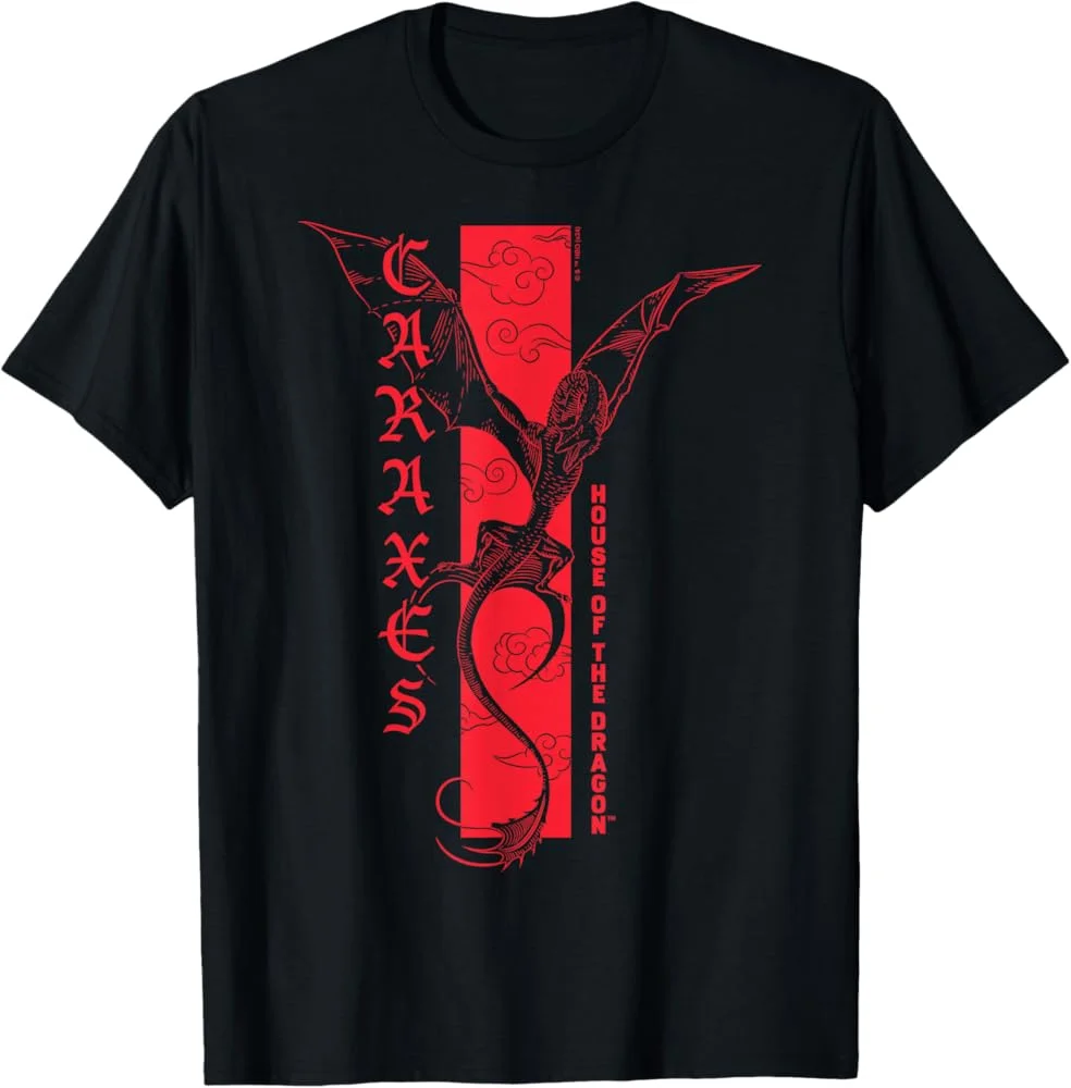 House of The Dragon 3 Caraxes Red Dragon Graphic Tee2026 Men's and Women's Fantasy Show Casual Short Sleeve Fan Cotton T-Shirt