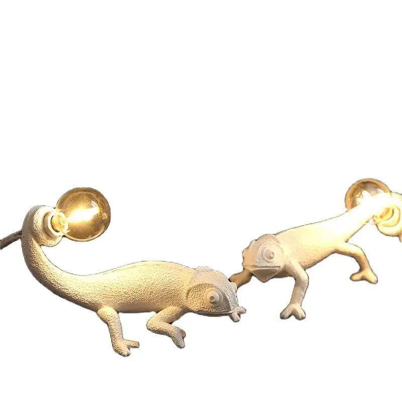 Luz de escritorio de lagarto camaleo nórdico, lámpara de mesa de Animal Camaleón de resina LED moderna, accesorios de iluminación de decoración de cabecera de dormitorio para niños