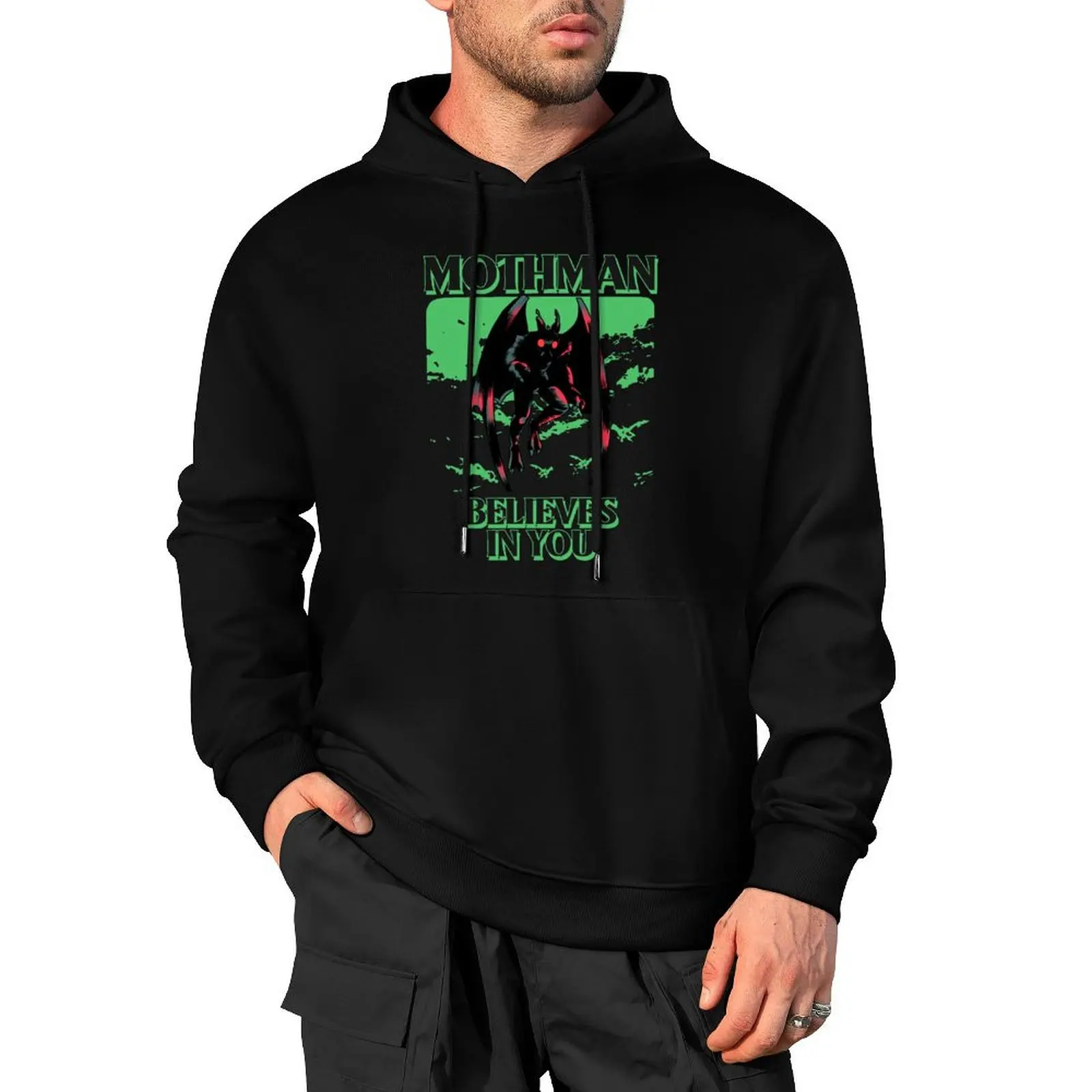 

MothMan Believes In You Design Pullover Hoodie korean clothes streetwear men men's sweat-shirt set mens clothing new in hoodies