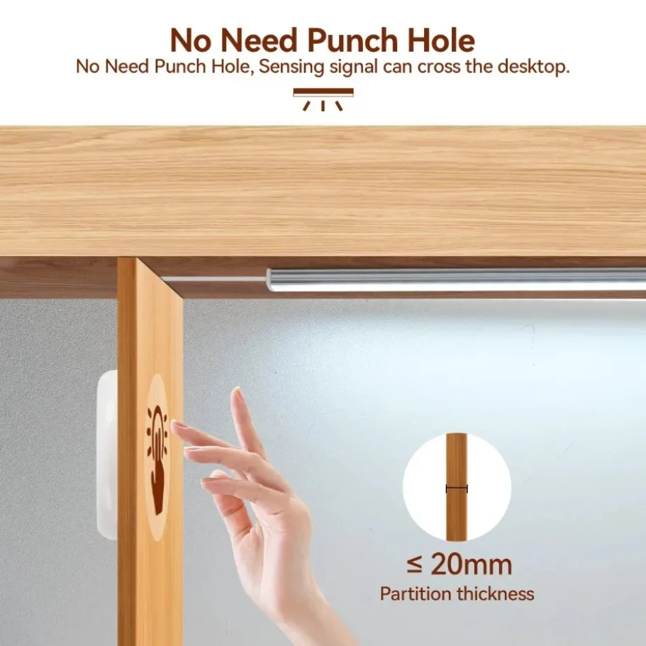 1-6Pcs Dimmable Touch Sync Sensor LED Strip Cabinet Light For Kitchen Pantry Closet Mirror Showcase Bedroom Decor Strip Lamp