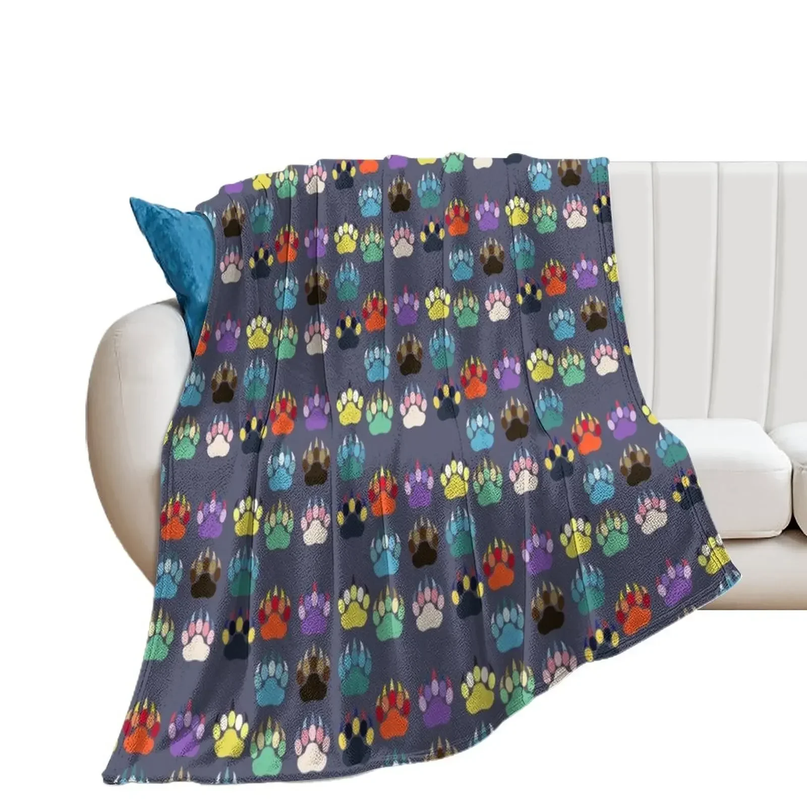 Evolution Paws (bold) Throw Blanket blankets ands Furrys Bed Fashionable Blankets