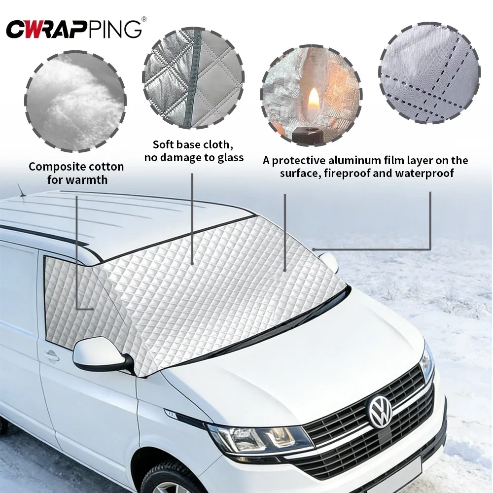 

VW T5 T6 Windshield Cover Air Master Car Tent Waterproof Mosquito to Protector Tailgate Sunshade Breakers Rain Awning Proof Rail