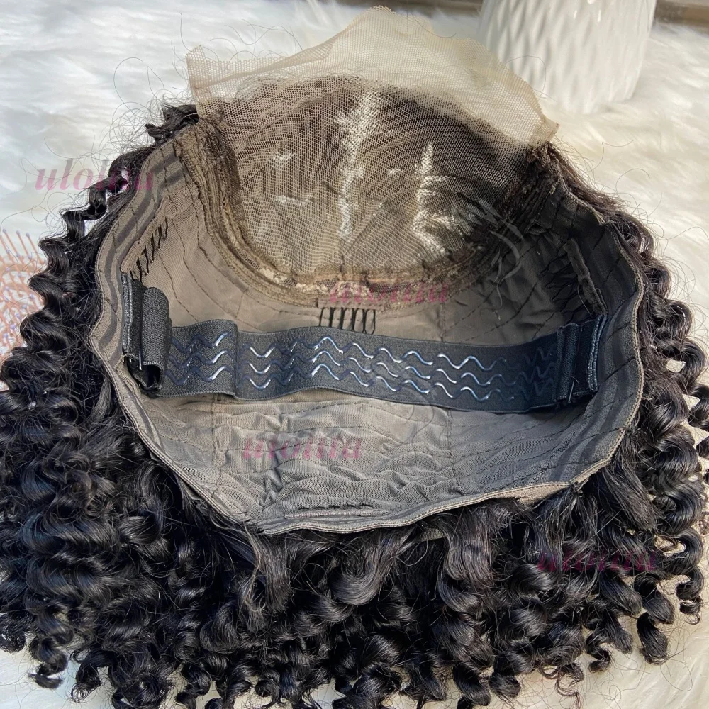 Premium 100% Echthaar Kinderperücken 8 Zoll 200% Dichte Niedliches Remy-Haar Krauses Lockiges 4x4 Lace Closure Perücken Naturfarbe 15A – Detail 10
